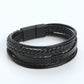 Fashion Handwoven Multilayer Design Leather Bracelet With Stainless Steel Magnetic Clasp for Men Women Accessories SCB007