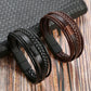 Fashion Handwoven Multilayer Design Leather Bracelet With Stainless Steel Magnetic Clasp for Men Women Accessories SCB007