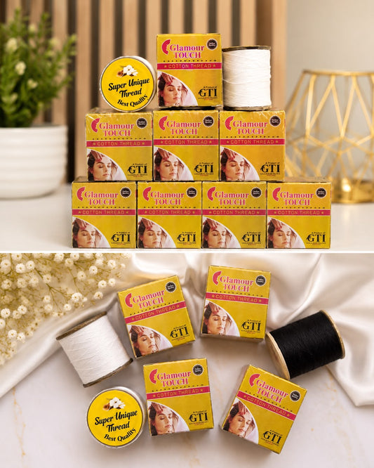 Glamour Touch Premium Cotton Thread for Eyebrow & Facial Threading – Strong & Smooth
