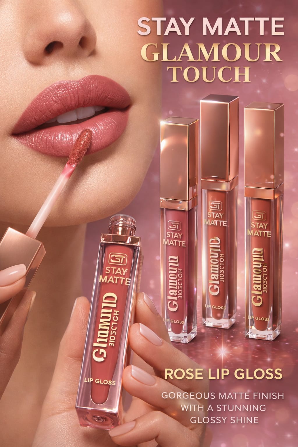 Glamour Touch Stay Matte Rose Lip Gloss - Gorgeous Matte Finish